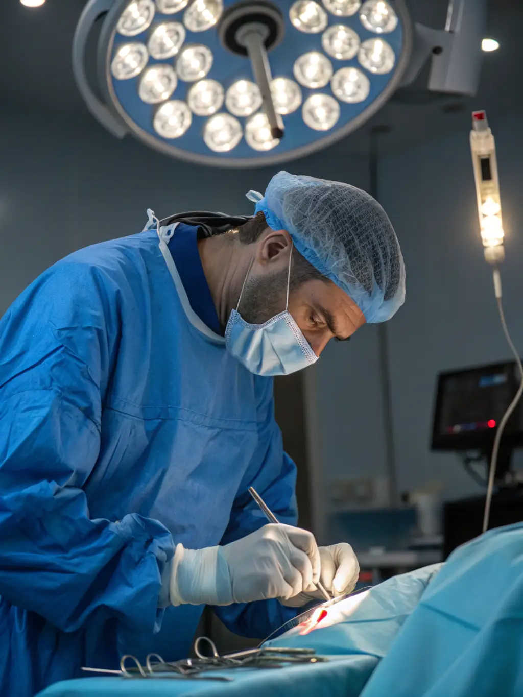 A detailed image of a surgeon performing a delicate facelift procedure at Biberie, emphasizing the precision and expertise involved.